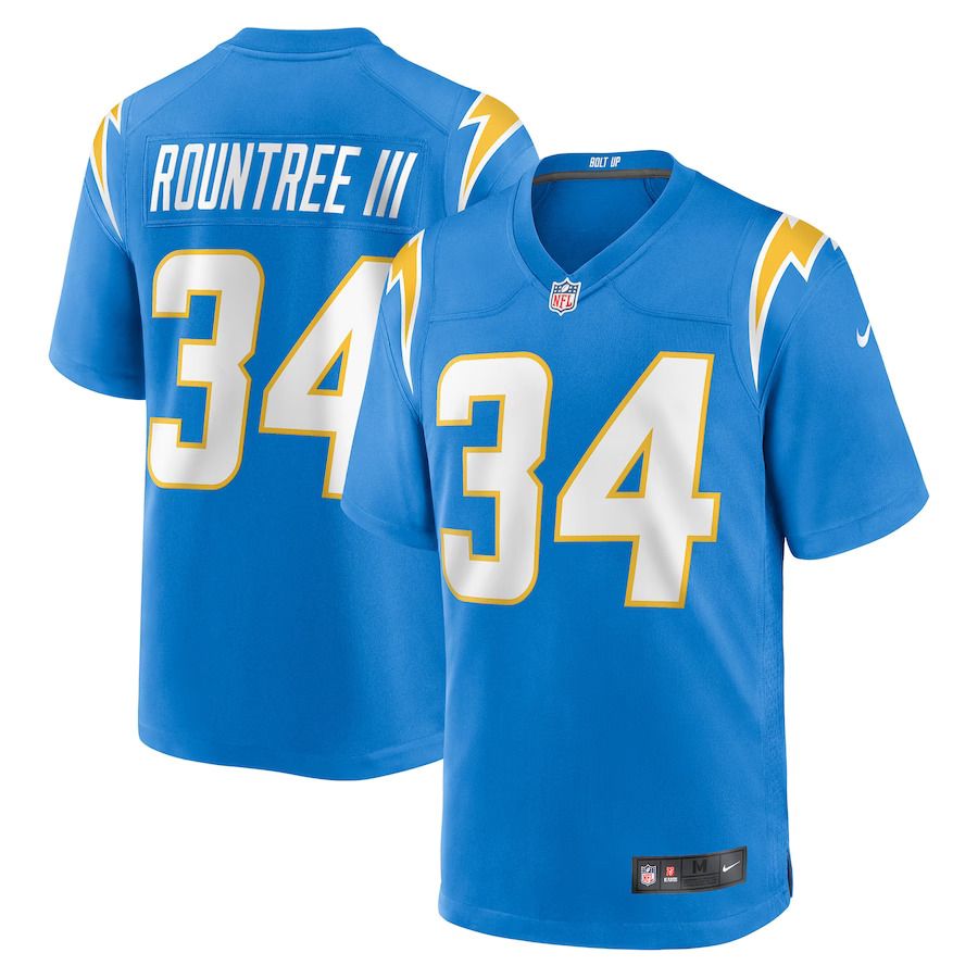 Men Los Angeles Chargers 34 Larry Rountree III Nike Powder Blue Player Game NFL Jersey